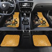 Personalised New Zealand And Australia Rugby Car Mats 2024 All Black Wallabies Mascots Together