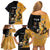 Personalised New Zealand And Australia Rugby Family Matching Off Shoulder Short Dress and Hawaiian Shirt 2024 All Black Wallabies Mascots Together