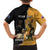 Personalised New Zealand And Australia Rugby Family Matching Short Sleeve Bodycon Dress and Hawaiian Shirt 2024 All Black Wallabies Mascots Together