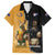 Personalised New Zealand And Australia Rugby Family Matching Short Sleeve Bodycon Dress and Hawaiian Shirt 2024 All Black Wallabies Mascots Together