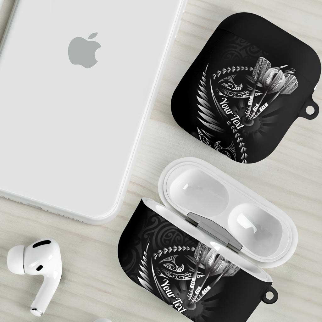 Personalised All Black New Zealand Darts AirPods Case Aoteroa Fern Maori Galaxy Style - Polynesian Pride