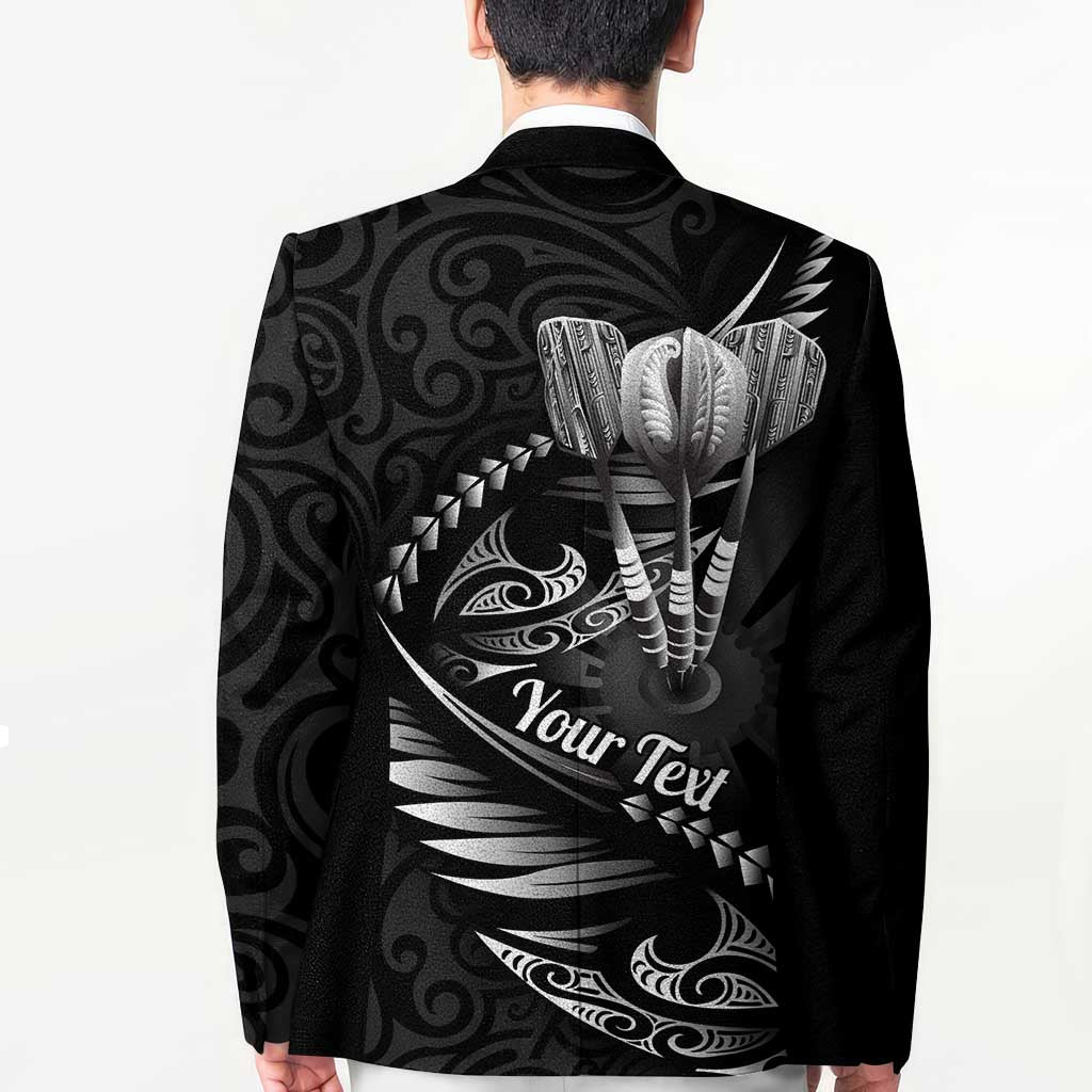 Personalised All Black New Zealand Darts Blazer Aoteroa Fern Maori Galaxy Style - Polynesian Pride
