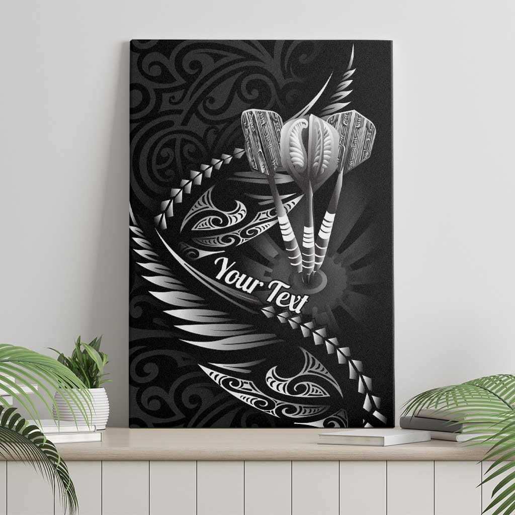 Personalised All Black New Zealand Darts Canvas Wall Art Aoteroa Fern Maori Galaxy Style