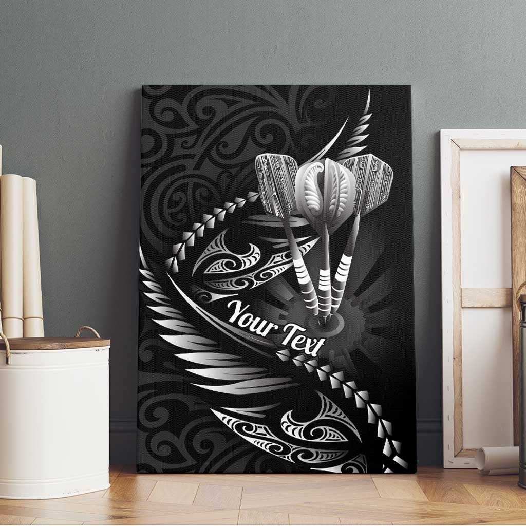 Personalised All Black New Zealand Darts Canvas Wall Art Aoteroa Fern Maori Galaxy Style