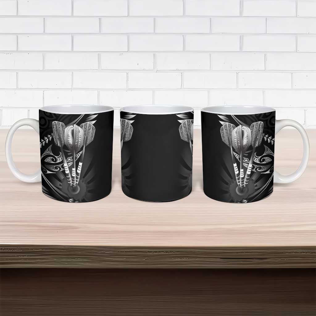 All Black New Zealand Darts Ceramic Mug Aoteroa Fern Maori Galaxy Style - Polynesian Pride