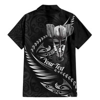 Personalised All Black New Zealand Darts Family Matching Mermaid Dress and Hawaiian Shirt Aoteroa Fern Maori Galaxy Style