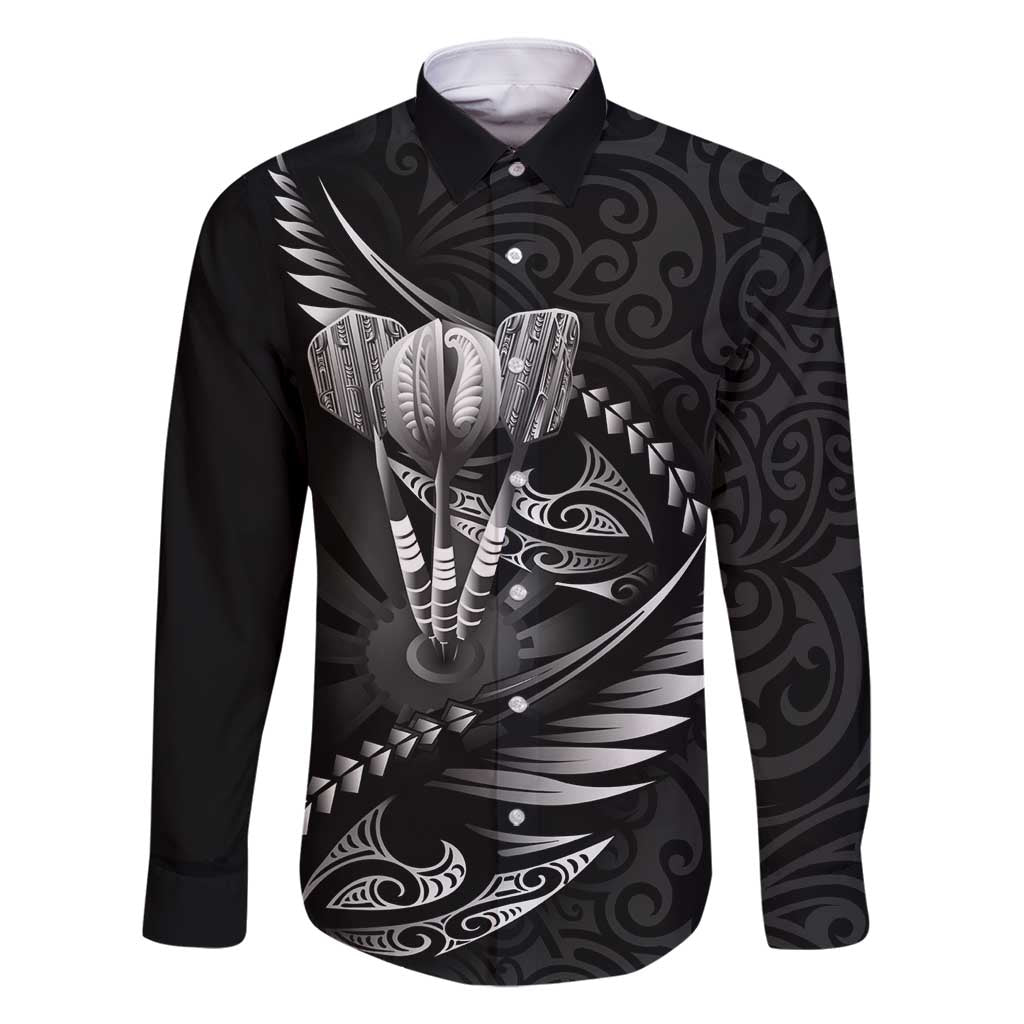 Personalised All Black New Zealand Darts Family Matching Mermaid Dress and Hawaiian Shirt Aoteroa Fern Maori Galaxy Style