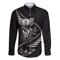 Personalised All Black New Zealand Darts Family Matching Puletasi and Hawaiian Shirt Aoteroa Fern Maori Galaxy Style