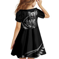 Personalised All Black New Zealand Darts Family Matching Summer Maxi Dress and Hawaiian Shirt Aoteroa Fern Maori Galaxy Style