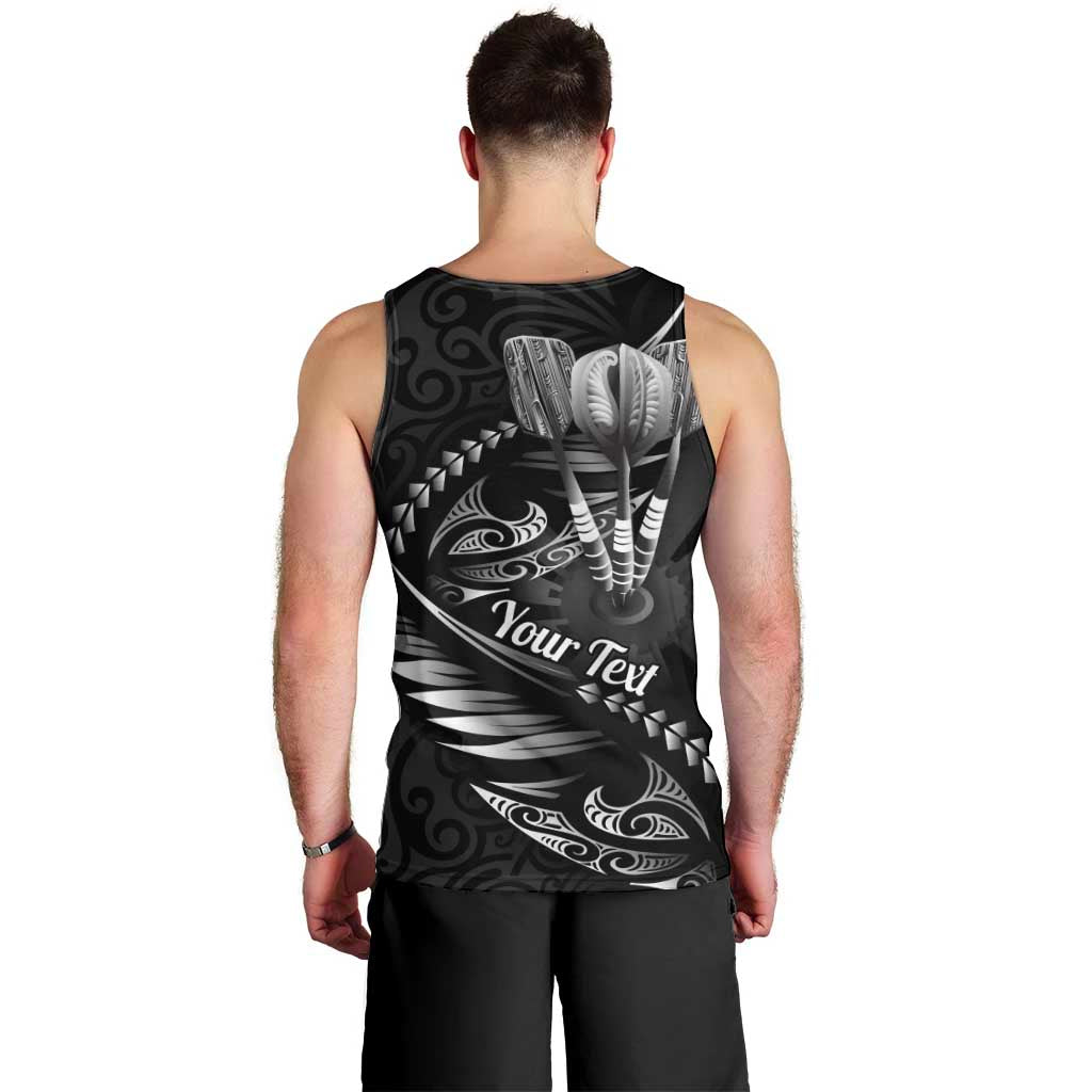 Personalised All Black New Zealand Darts Men Tank Top Aoteroa Fern Maori Galaxy Style