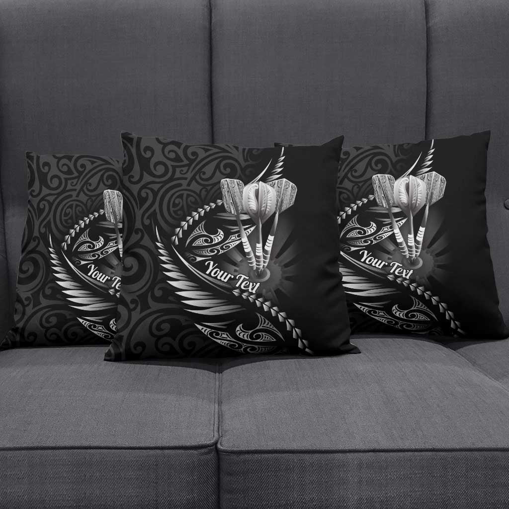 Personalised All Black New Zealand Darts Pillow Cover Aoteroa Fern Maori Galaxy Style - Polynesian Pride