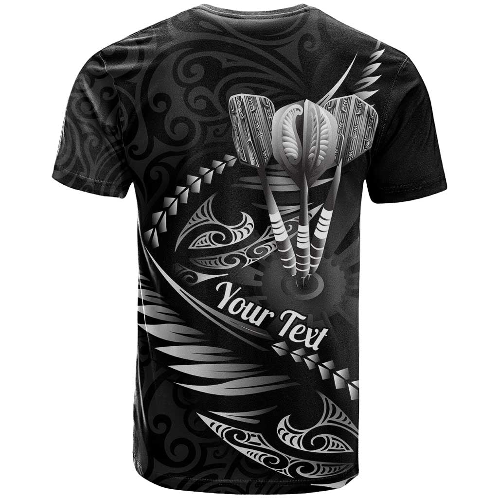 Personalised All Black New Zealand Darts T Shirt Aoteroa Fern Maori Galaxy Style