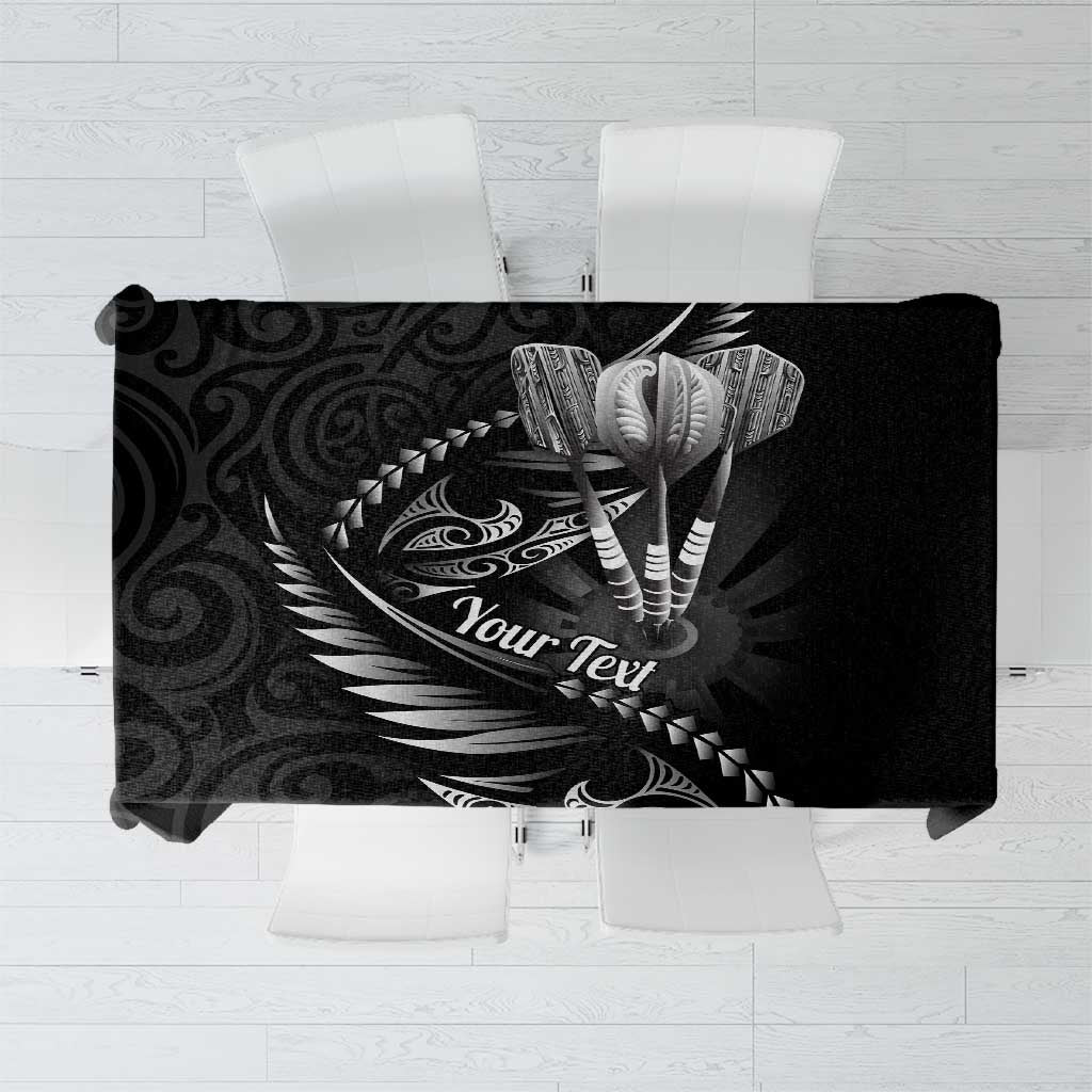 Personalised All Black New Zealand Darts Tablecloth Aoteroa Fern Maori Galaxy Style