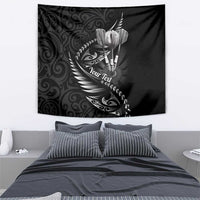 Personalised All Black New Zealand Darts Tapestry Aoteroa Fern Maori Galaxy Style