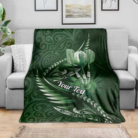 Personalised All Green New Zealand Darts Blanket Aoteroa Fern Maori Galaxy Style