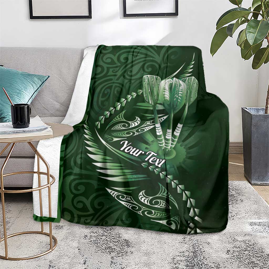 Personalised All Green New Zealand Darts Blanket Aoteroa Fern Maori Galaxy Style