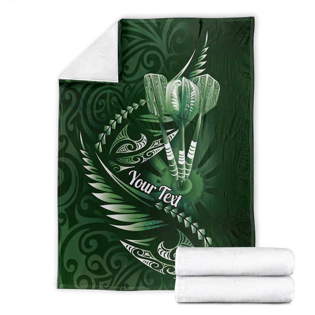 Personalised All Green New Zealand Darts Blanket Aoteroa Fern Maori Galaxy Style