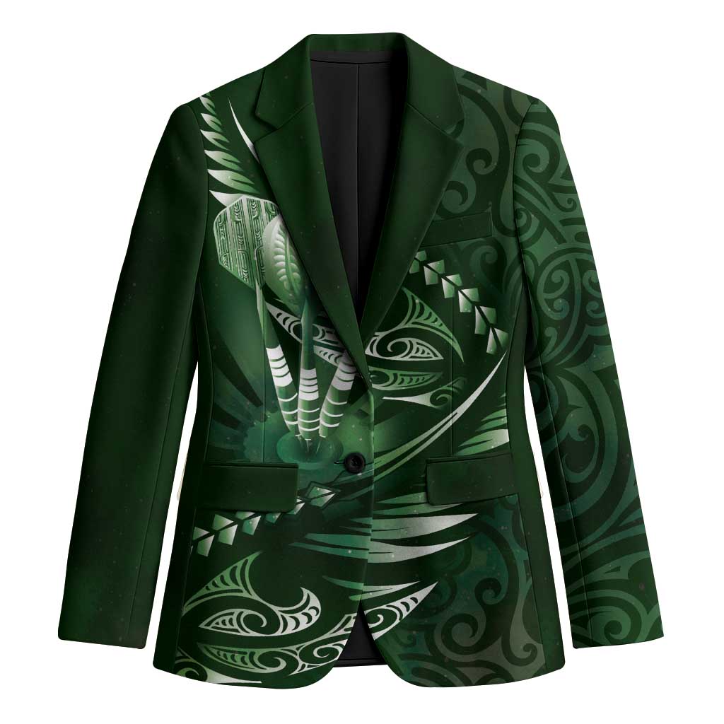 Personalised All Green New Zealand Darts Blazer Aoteroa Fern Maori Galaxy Style - Polynesian Pride
