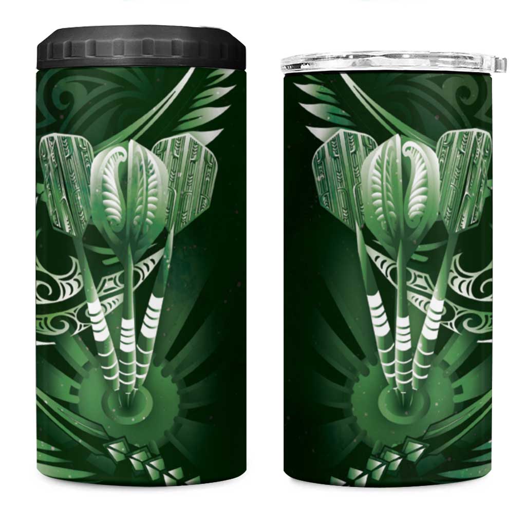 All Green New Zealand Darts 4 in 1 Can Cooler Tumbler Aoteroa Fern Maori Galaxy Style