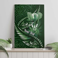 Personalised All Green New Zealand Darts Canvas Wall Art Aoteroa Fern Maori Galaxy Style