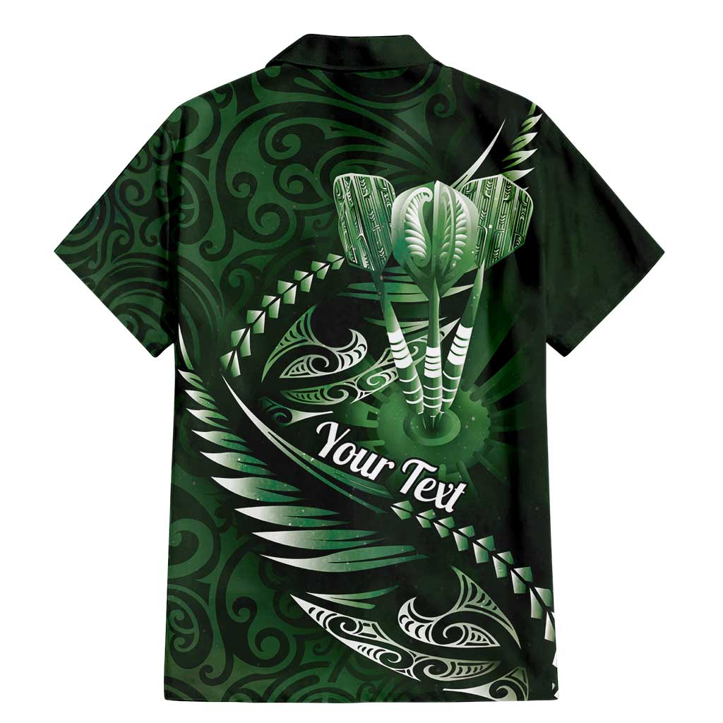 Personalised All Green New Zealand Darts Family Matching Mermaid Dress and Hawaiian Shirt Aoteroa Fern Maori Galaxy Style