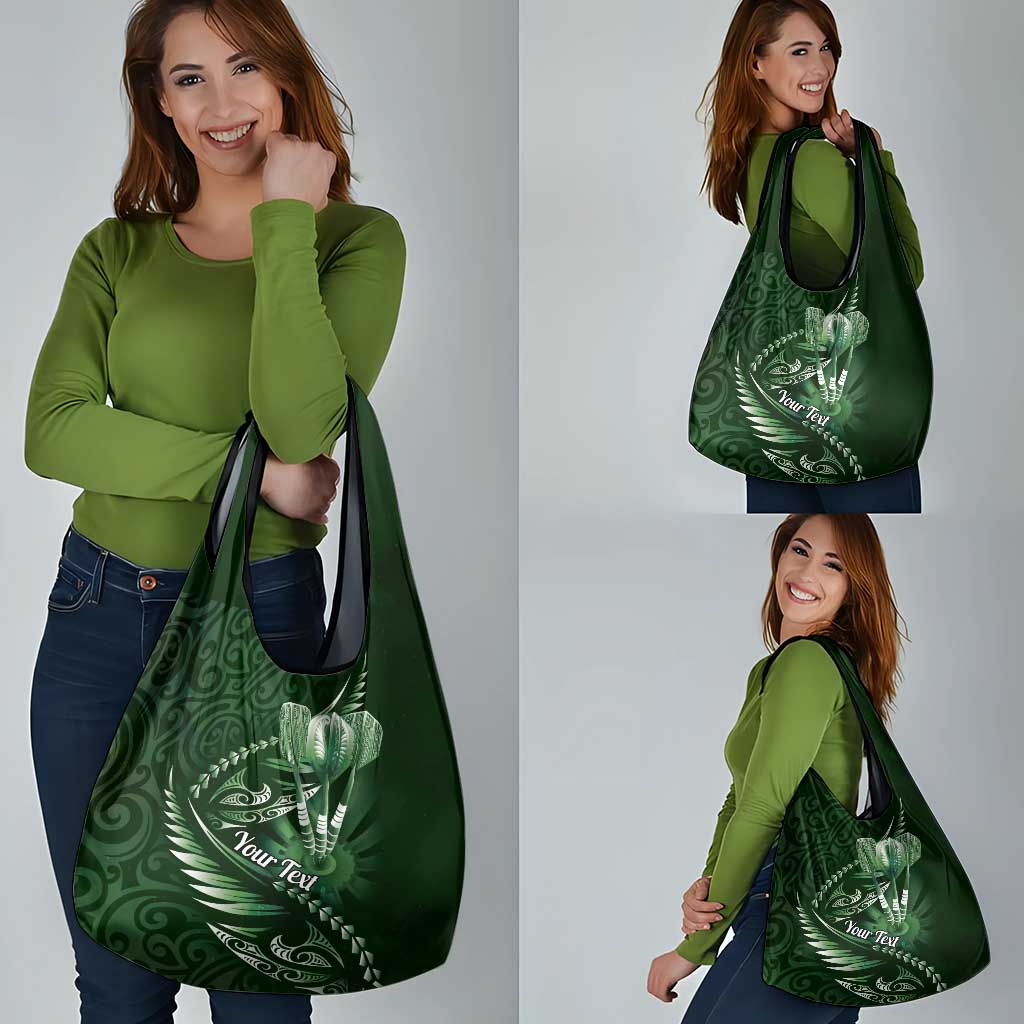 Personalised All Green New Zealand Darts Grocery Bag Aoteroa Fern Maori Galaxy Style