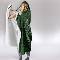 Personalised All Green New Zealand Darts Hooded Blanket Aoteroa Fern Maori Galaxy Style