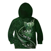 Personalised All Green New Zealand Darts Kid Hoodie Aoteroa Fern Maori Galaxy Style