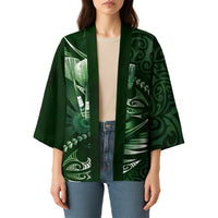 Personalised All Green New Zealand Darts Kimono Aoteroa Fern Maori Galaxy Style - Polynesian Pride