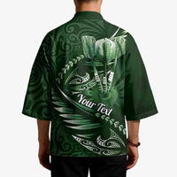 Personalised All Green New Zealand Darts Kimono Aoteroa Fern Maori Galaxy Style - Polynesian Pride
