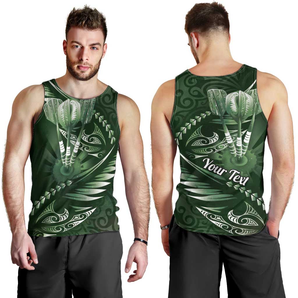 Personalised All Green New Zealand Darts Men Tank Top Aoteroa Fern Maori Galaxy Style