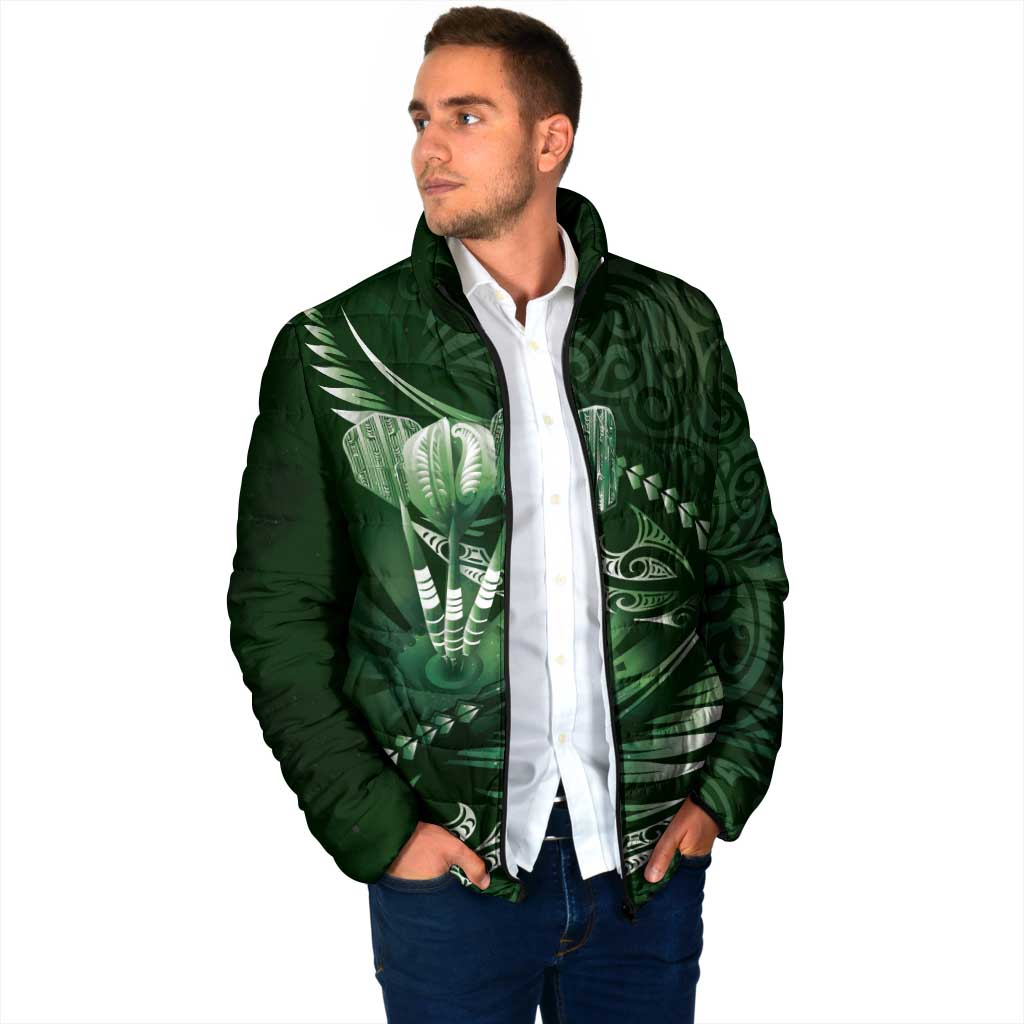 Personalised All Green New Zealand Darts Padded Jacket Aoteroa Fern Maori Galaxy Style - Polynesian Pride