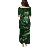 Personalised All Green New Zealand Darts Puletasi Aoteroa Fern Maori Galaxy Style