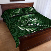 Personalised All Green New Zealand Darts Quilt Bed Set Aoteroa Fern Maori Galaxy Style