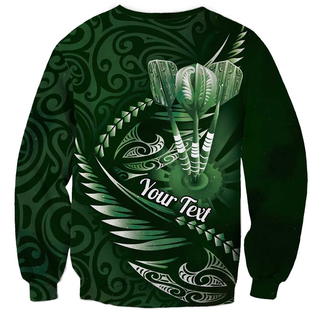Personalised All Green New Zealand Darts Sweatshirt Aoteroa Fern Maori Galaxy Style