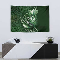 Personalised All Green New Zealand Darts Tapestry Aoteroa Fern Maori Galaxy Style