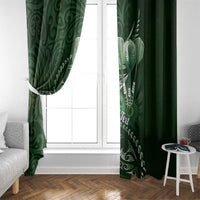 Personalised All Green New Zealand Darts Window Curtain Aoteroa Fern Maori Galaxy Style