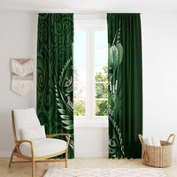 Personalised All Green New Zealand Darts Window Curtain Aoteroa Fern Maori Galaxy Style