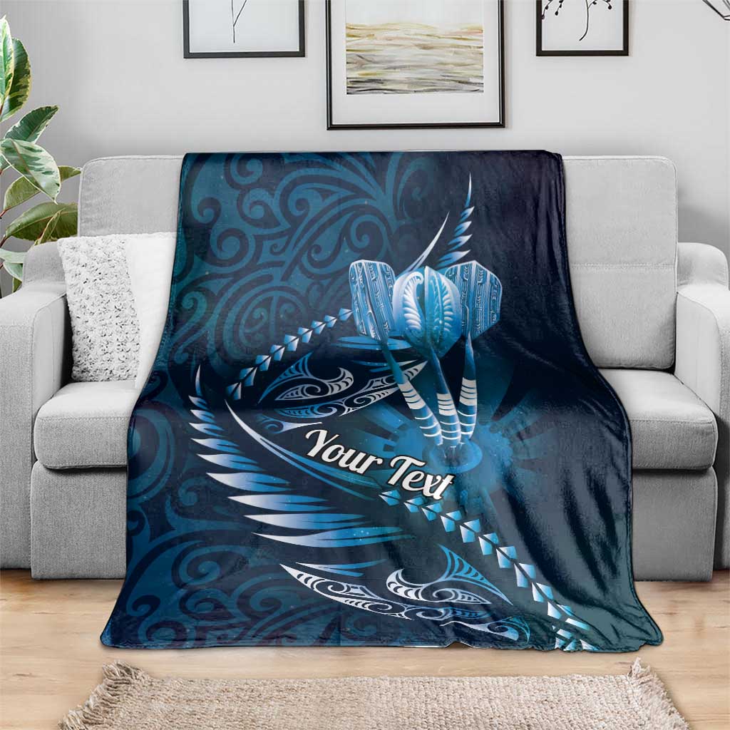 Personalised All Blue New Zealand Darts Blanket Aoteroa Fern Maori Galaxy Style