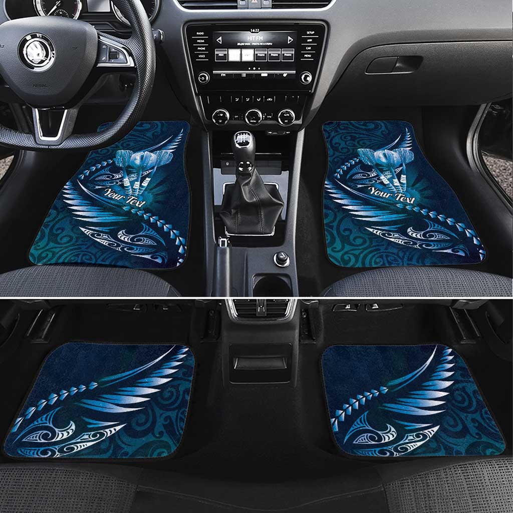 Personalised All Blue New Zealand Darts Car Mats Aoteroa Fern Maori Galaxy Style