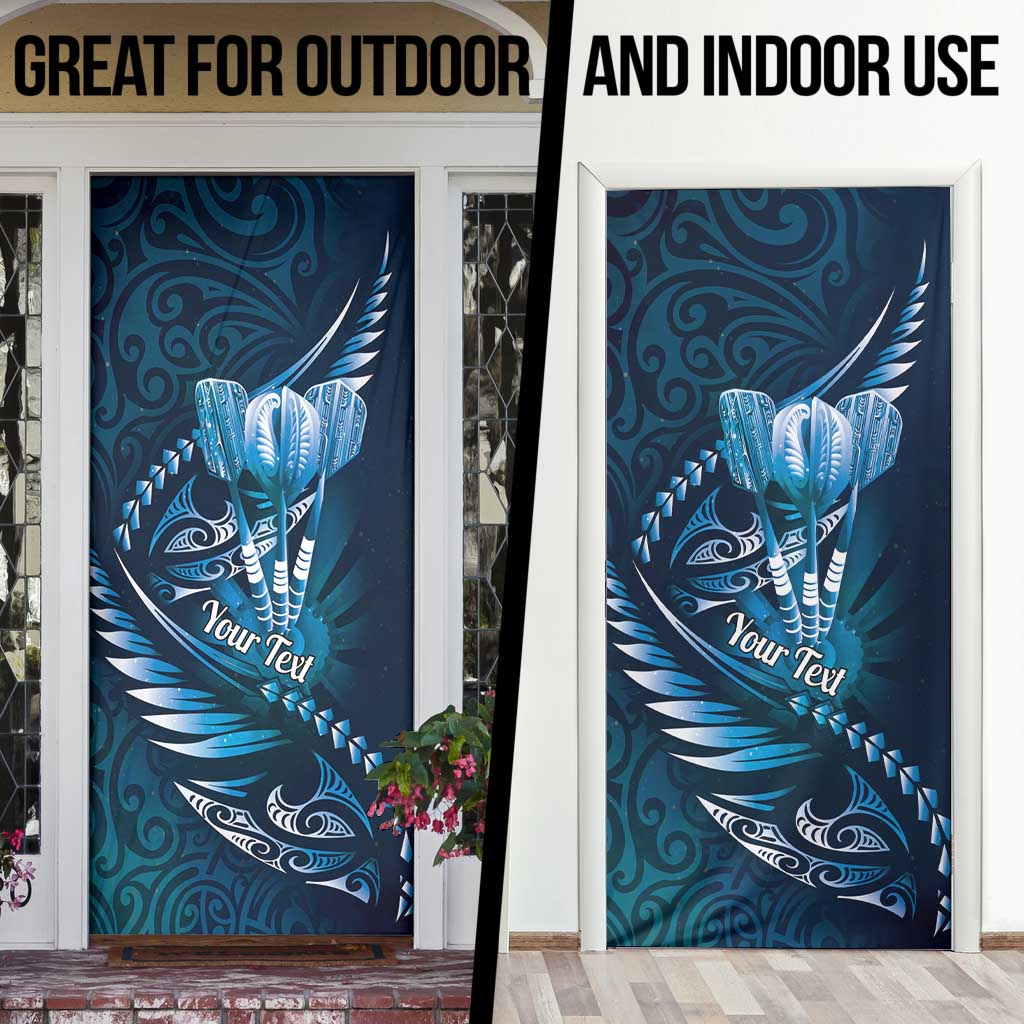 Personalised All Blue New Zealand Darts Door Cover Aoteroa Fern Maori Galaxy Style - Polynesian Pride