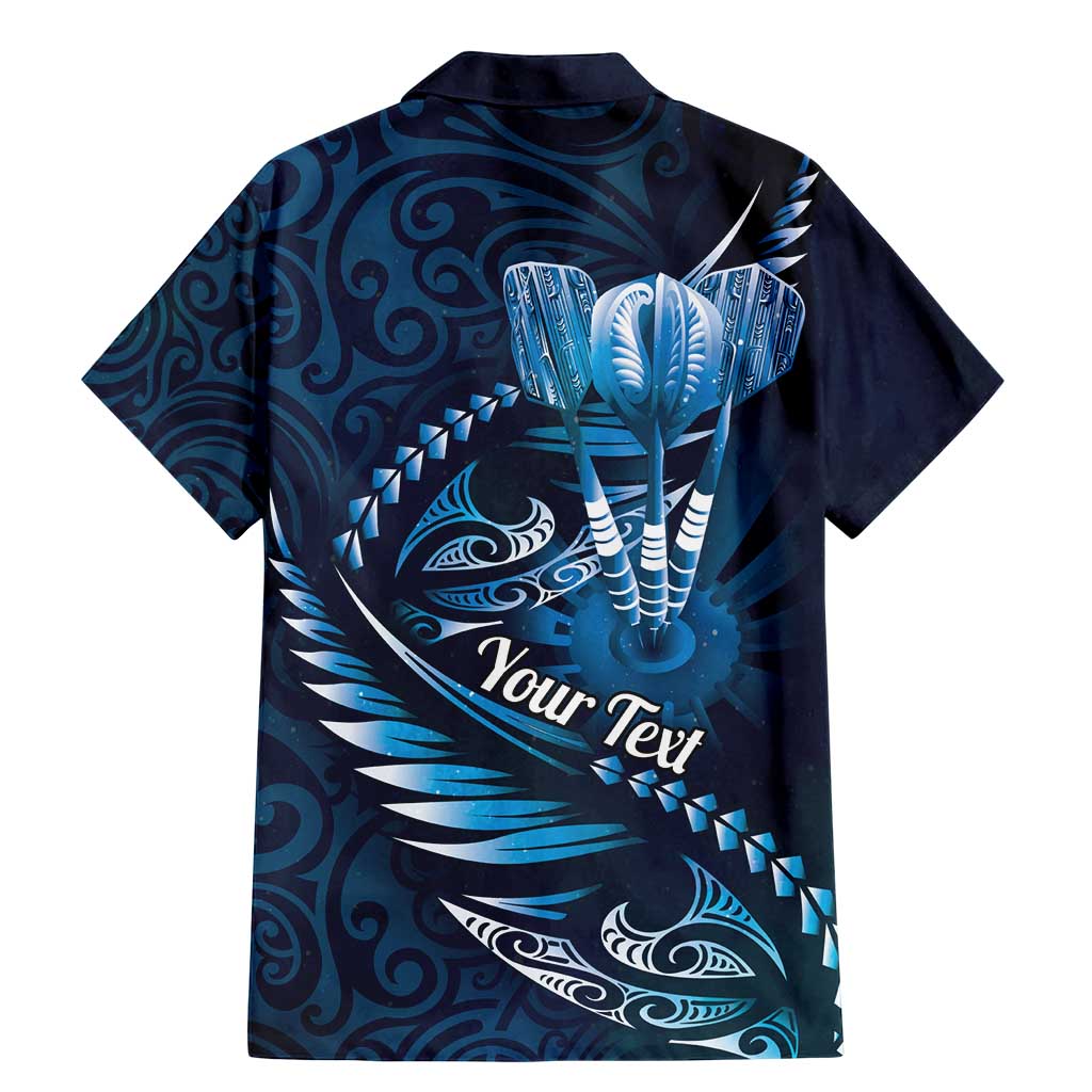 Personalised All Blue New Zealand Darts Family Matching Mermaid Dress and Hawaiian Shirt Aoteroa Fern Maori Galaxy Style