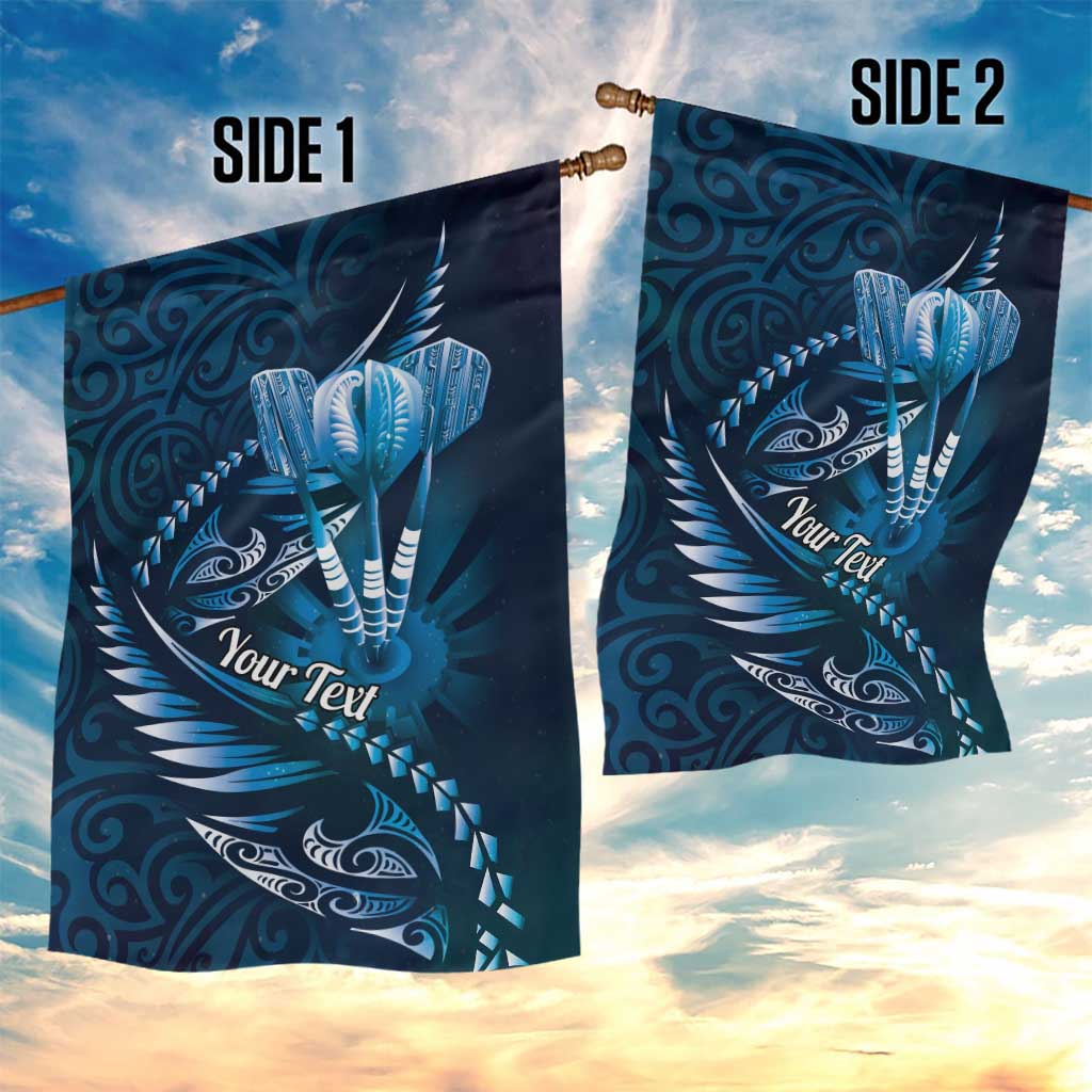 Personalised All Blue New Zealand Darts Garden Flag Aoteroa Fern Maori Galaxy Style