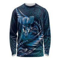 Personalised All Blue New Zealand Darts Long Sleeve Shirt Aoteroa Fern Maori Galaxy Style
