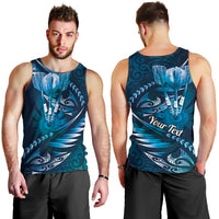 Personalised All Blue New Zealand Darts Men Tank Top Aoteroa Fern Maori Galaxy Style
