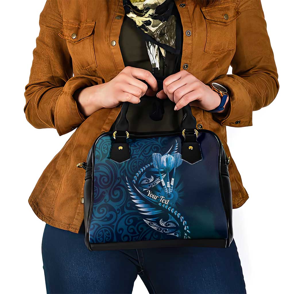 Personalised All Blue New Zealand Darts Shoulder Handbag Aoteroa Fern Maori Galaxy Style