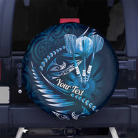 Personalised All Blue New Zealand Darts Spare Tire Cover Aoteroa Fern Maori Galaxy Style