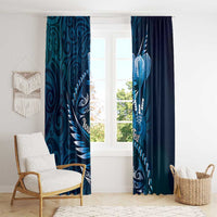 Personalised All Blue New Zealand Darts Window Curtain Aoteroa Fern Maori Galaxy Style