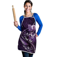 Personalised All Purple New Zealand Darts Apron Aoteroa Fern Maori Galaxy Style - Polynesian Pride