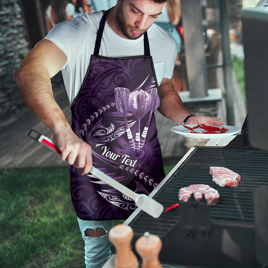Personalised All Purple New Zealand Darts Apron Aoteroa Fern Maori Galaxy Style - Polynesian Pride